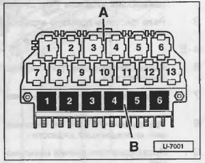 relay box in saloon audi a4 b5