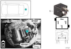 Fuse box diagram BMW X5 E53 and relay with assignment and location