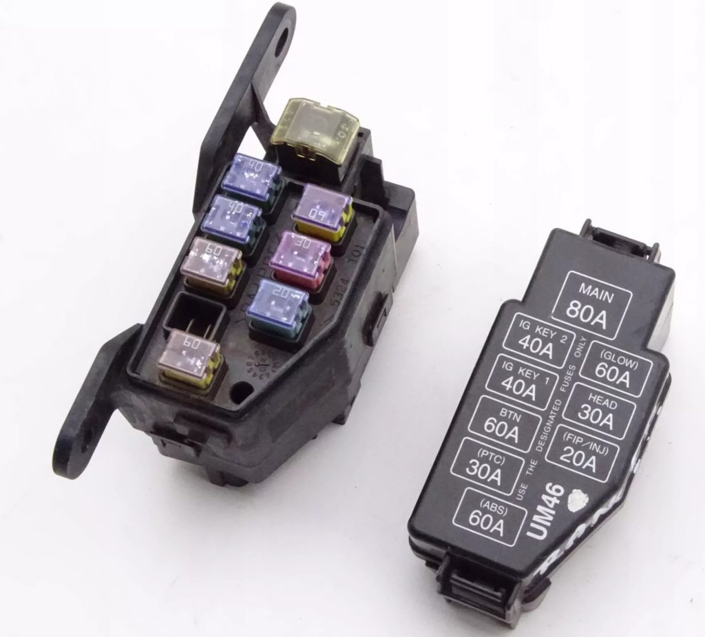 Fuse box diagram Ford Ranger and relay with assignment and location