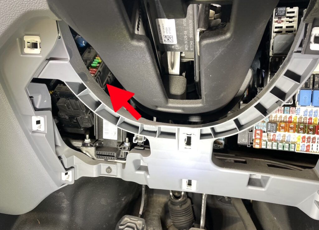 location passenger fuse box 2