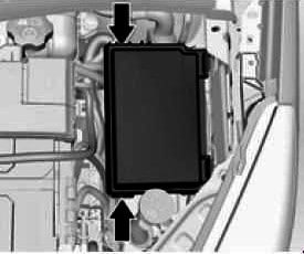 The location of the unit under the hood