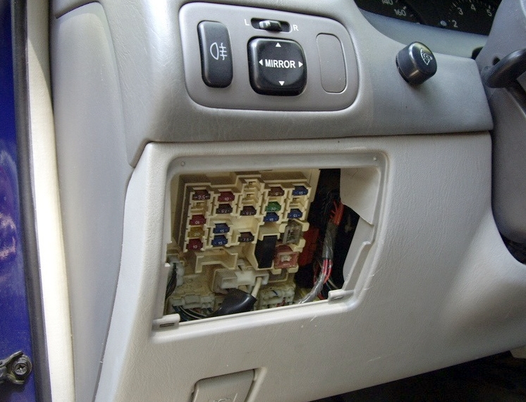 Fuse box in the passenger compartment corolla 110
