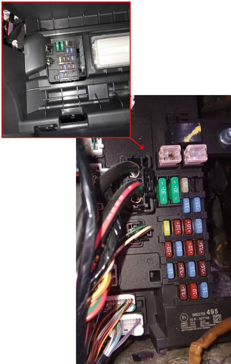 Fuse box diagram Mitsubishi Eclipse Cross and relay with assignment and