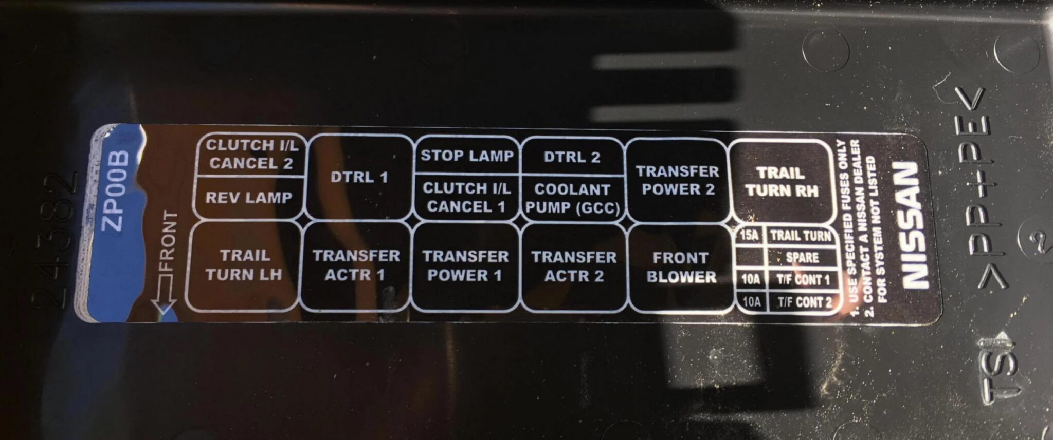 Fuse box diagram Nissan Frontier 2005 - 2021 relay with assignment and