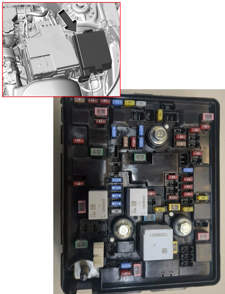 location fuse box under the hood